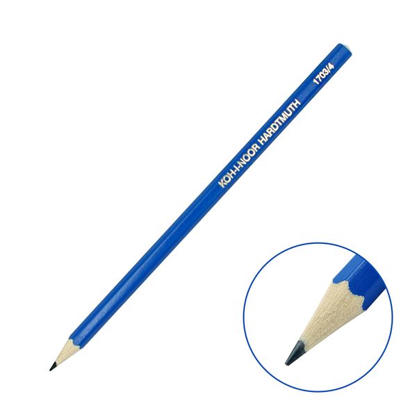 Карандаш чернографитный KOH-I-NOOR 1703, 2H, синий корпус