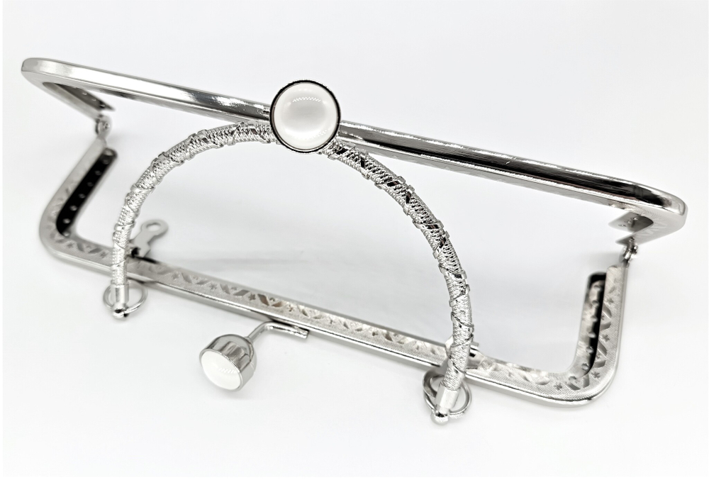 Застежка-фермуар пришивная, р. 20х8 см, серебро