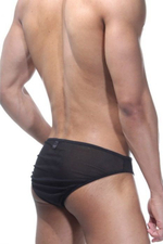 Черно-белые трусы-слипы (Размер: L-XL) (Цвет: черный с белым)