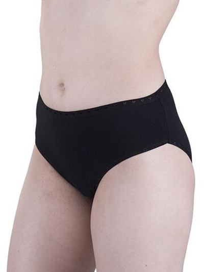 Классические женские слипы с сердечками на бейке (Размер: XL) (Цвет: черный)