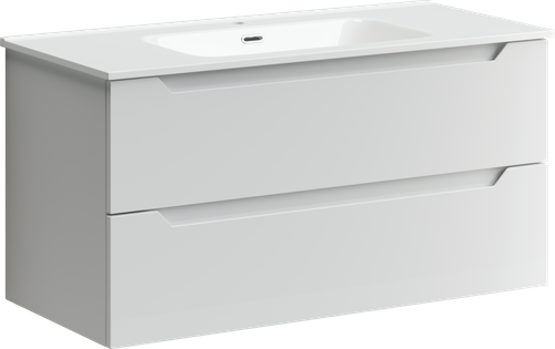 Тумба с раковиной Sancos Norma 2.0, 99 см., ламинат белый, NR2.0100W