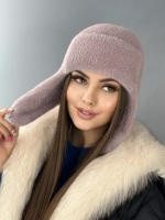 шапка зимняя ушанка из мягкого экомеха меховая