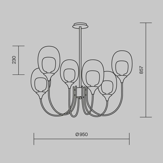 Подвесная люстра Maytoni Aura MOD016PL-06BS