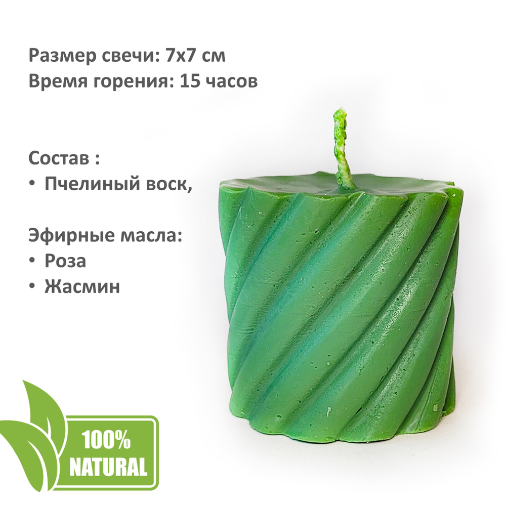 Свеча чакровая, АНАХАТА - 7х7 см