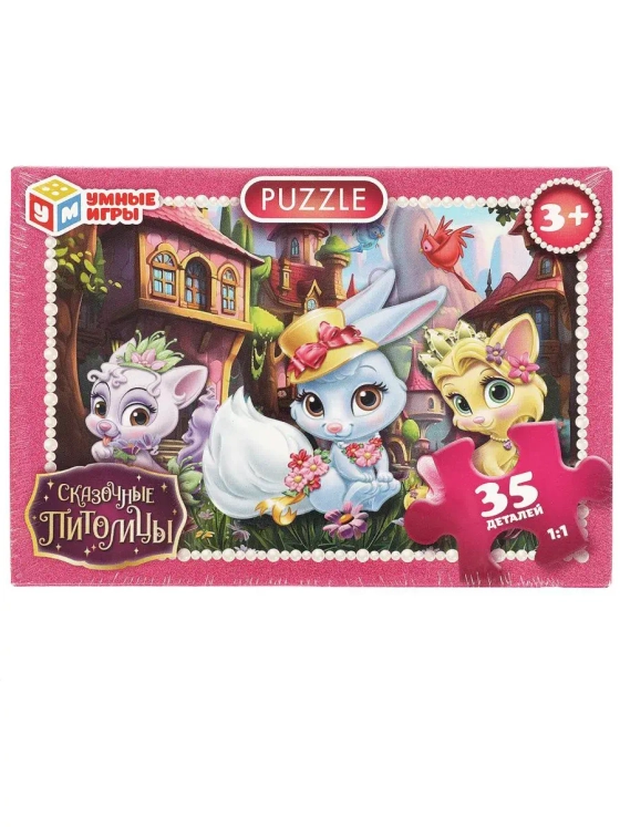 Пазл для детей 3 4 лет Сказочные питомцы 35 элементов