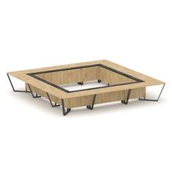 Steel Meet Стол переговорный квадратный KMK-PR.B.SP-24K Тиквуд Светлый/Графит Глянец/Металл Антрацит