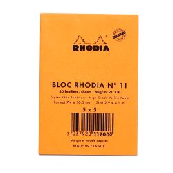 Блокнот Rhodia Basics №11 A7 в клетку 80 гр оранжевый (11200C) 3