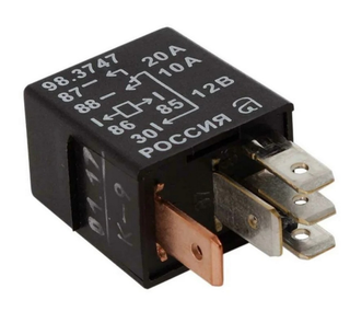 Реле 5-ти конт света  1118/Ланос micro 12В Авар 98.3747 (клемма папа 2 стандарт+3мини)