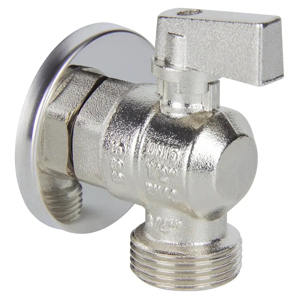 Кран шаровой TEBO для стиральной машины 1/2"x3/4" с отражателем