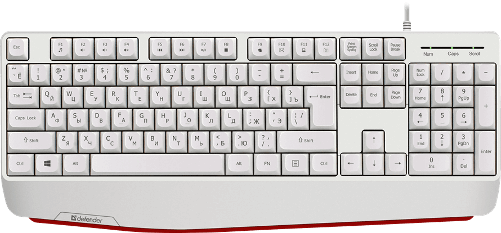 Клавиатура USB Defender Atom HB-546 белый