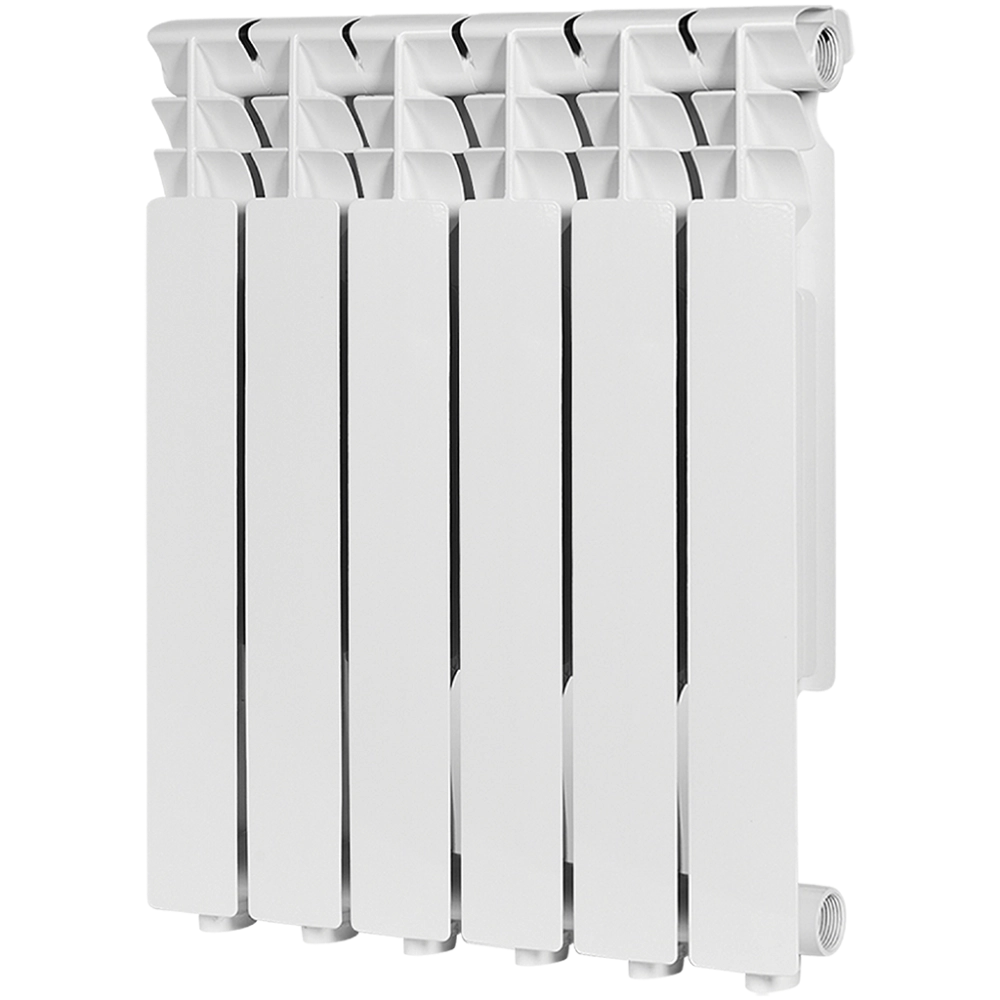 Радиатор алюминиевый ROMMER Optima 500 - 6 секций (подключение боковое, цвет белый)