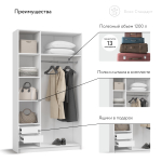 Босс Стандарт 120*220 шкаф распашной 3Д + ящики