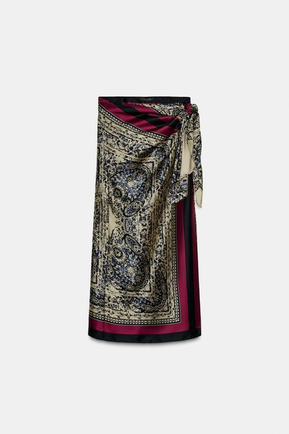 ZARA ЮБКА-ПАРЕО С ПРИНТОМ ПЕЙСЛИ — ZW COLLECTION, РАЗНОЦВЕТНЫЙ