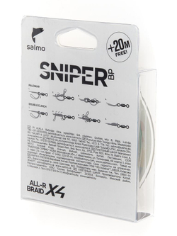 Шнур плетеный Salmo Sniper BP ALL R BRAID х4 Grass Green 120м, 0.17мм