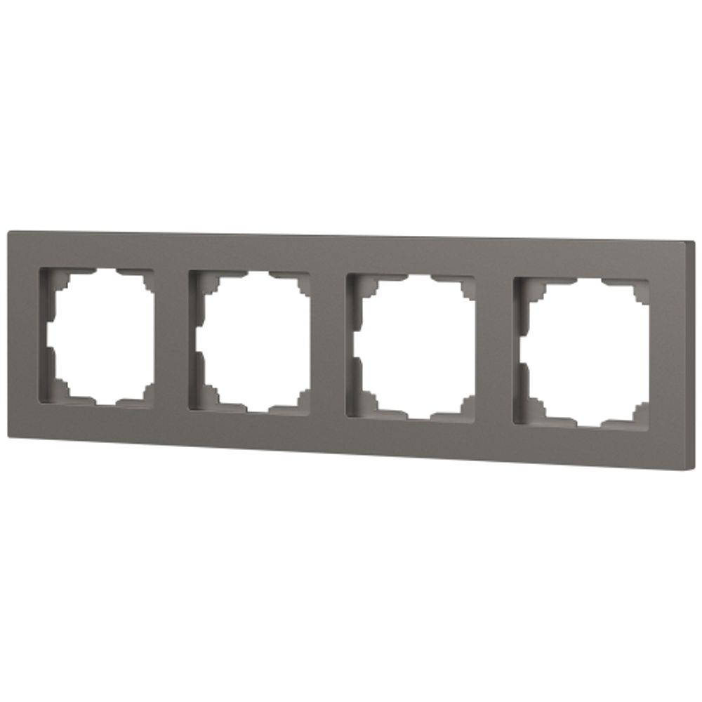 Рамка для розеток и выключателей Intro Accent 6-504-09 на 4 поста, СУ, титан | Intro