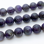 Аметист бусины, диаметр 9,7-9,9 мм, цена за 19-20 шт (1/2 нити)