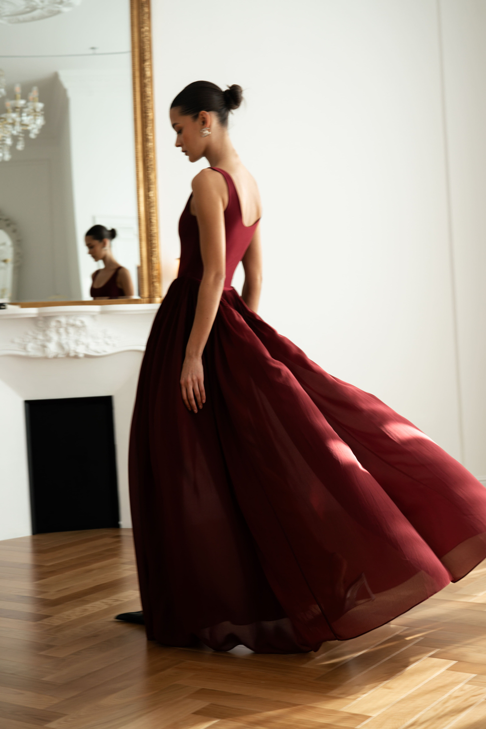 Платье боди бордовое