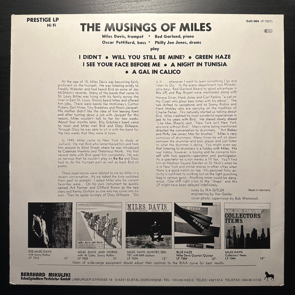 Miles Davis - The Musings Of Miles (Германия 1982г.)