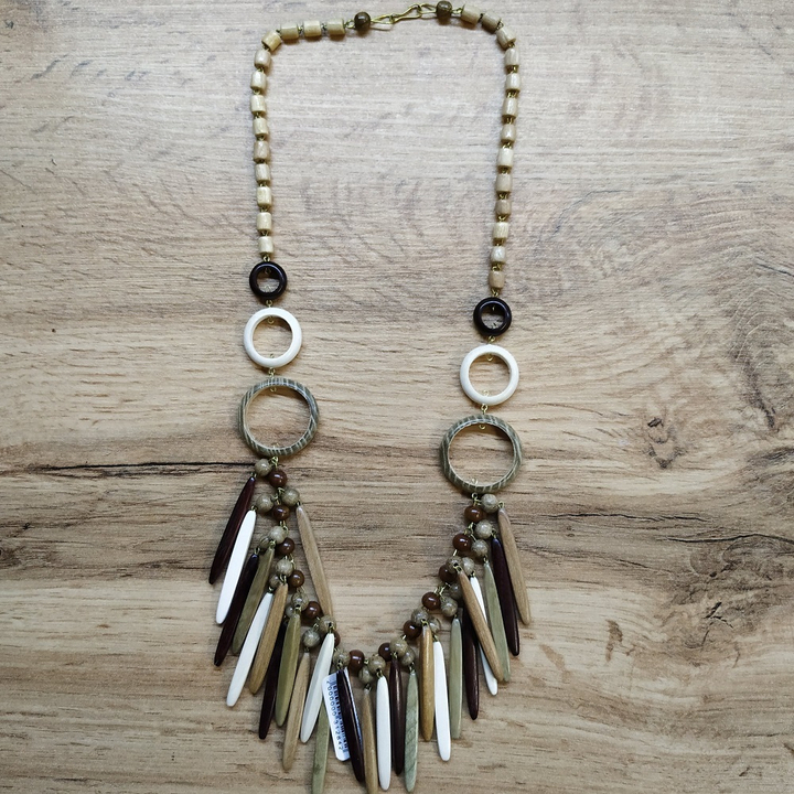 Колье Иглы, дерево, цвет ассорти, 53 см