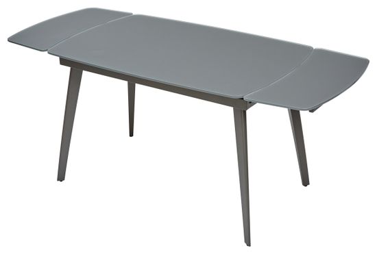 Стол стеклянный прямоугольный раскладной  ELIOT 120 FROSTED GREY 1 Серый матовым (120 (+30+30) х 80 см.)
