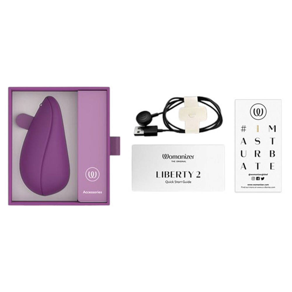 Фиолетовый бесконтактный клиторальный стимулятор 10см Womanizer Liberty 2 Purple WZ112SG5