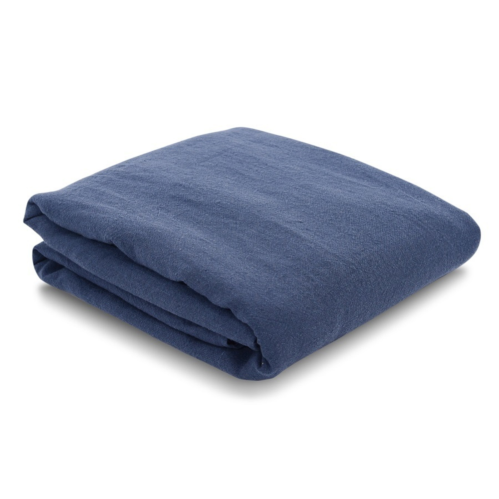 Простыня из стираного льна темно-синего цвета essential, 180х270 см
