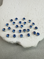 Шатоны 4 мм, Сапфир в серебре, 25 шт