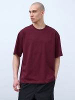 Футболка оверсайз (бордовый) 230 г