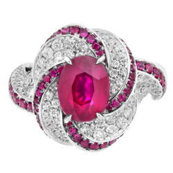 Кольцо с Рубинами и Бриллиантами, R0121-30/1