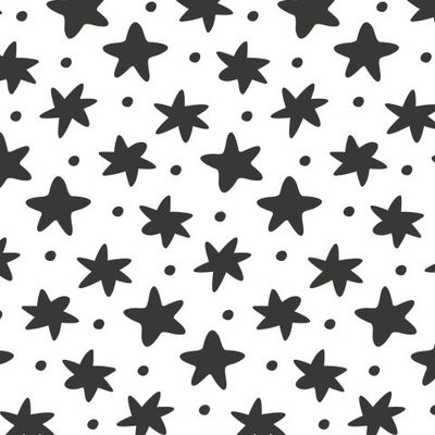 Buy baby fabric hand drawn stars black and white