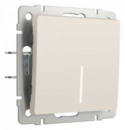 Выключатель одноклавишный с подсветкой без рамки Werkel айвори матовый W1110162
