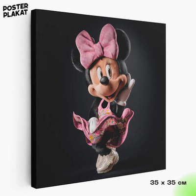 Картина Мини Маус / Minnie Mouse в Gucci, Уолт Дисней, холст с печатью на подрамнике, интерьерная, Постер Плакат