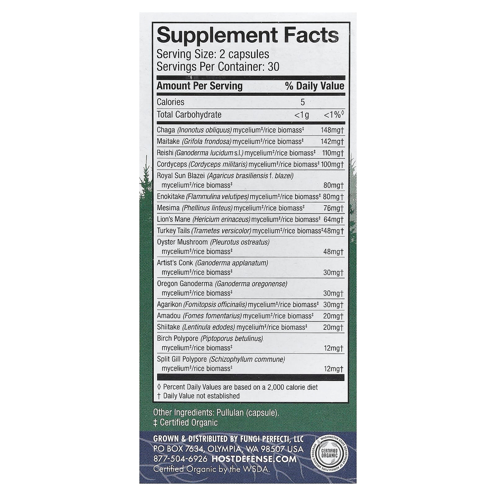 Host Defense, Mushrooms™, MyCommunity®, 60 капсул