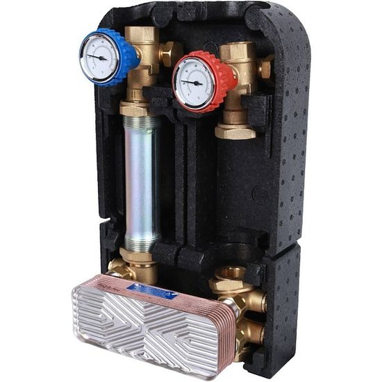 Насосная группа Stout 1" SDG-0038-342501 с теплообменником 34 пластины, без насоса в теплоизоляции