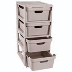 Комод на колесах luxe, 4 ящика, 300х385х690 мм (светло-бежевый)