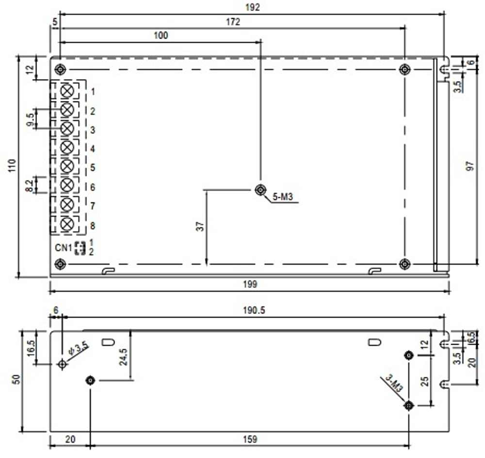 Преобразователь AC-DC сетевой Mean Well ADD-155B