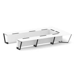 Steel Meet Стол переговорный П-образный KD-PR.B.SP-15P Белый Бриллиант/Металл Черный 4800*3200*750