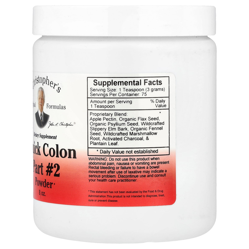 Christopher's Original Formulas, Quick Colon, средство для здоровья кишечника, порошок, этап 2, 240 мл