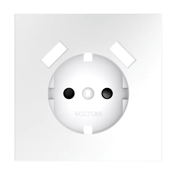 Накладка для розетки с заземлением и защитными шторками, с USB A+A, S70 (белый матовый) vls000902