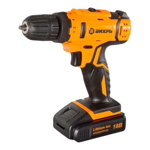 Дрель-шуруповерт аккумуляторная Вихрь ДА-18Л-2К/Б