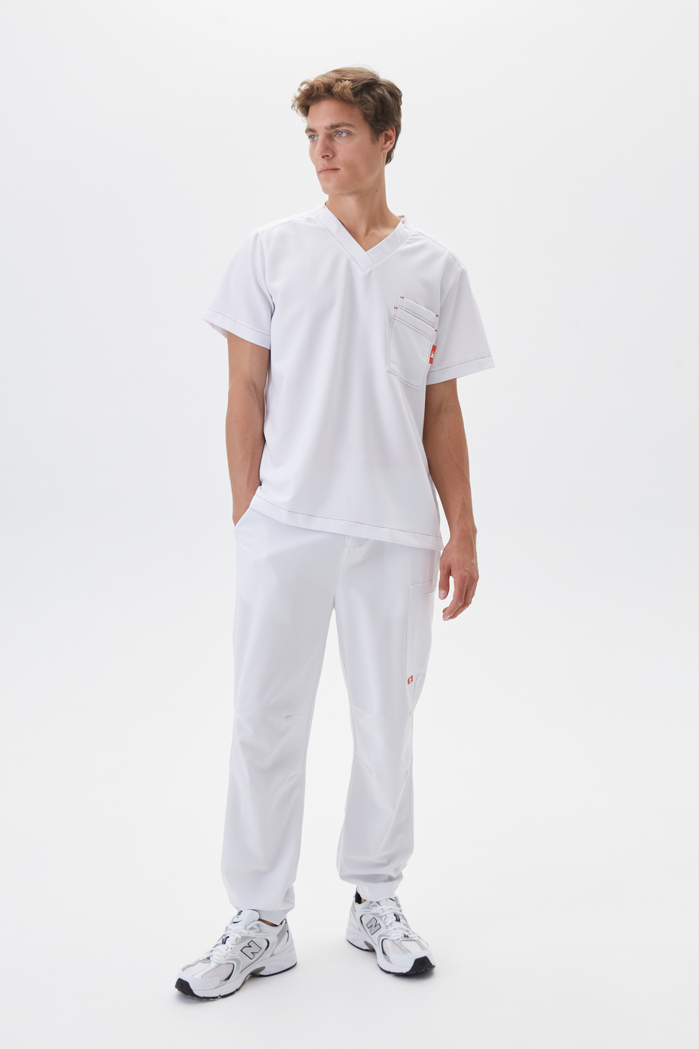 Топ медицинский мужской Гекай, белый