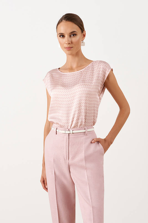 23032 Блузка женская (розовый принт)