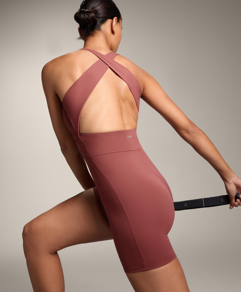 Oysho Комбинезон Comfortlux с перекрещенными бретелями, розовый