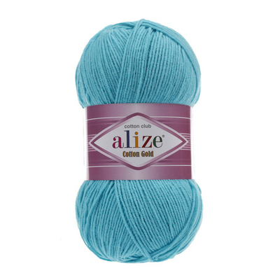 Пряжа Alize (Ализе) Cotton Gold / уп.5 мот. по 100 г, 330м, 287 светло-бирюзовый A