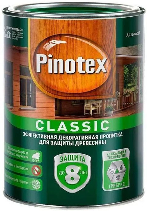 Пропитка Pinotex Classic декоративно-защитная для древесины