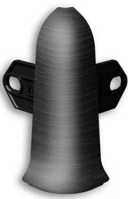 Угол наружный (внешний) с крепежом для плинтуса 70мм "Идеал Классик", 302 Венге черный