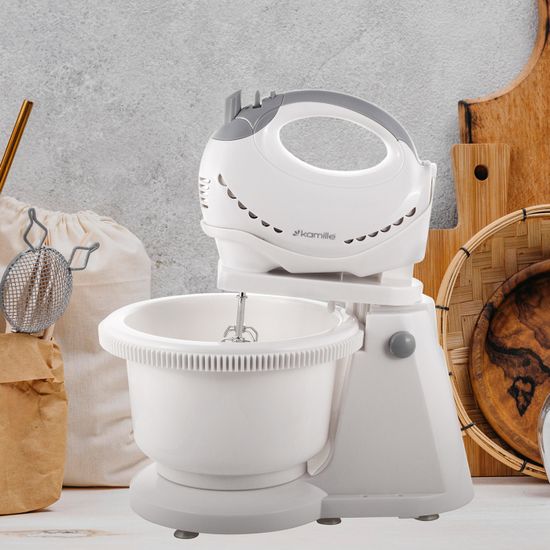 Миксер электрический с вращающейся чашей Kamille KM 6753