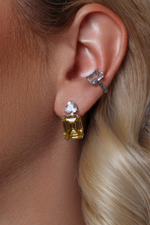 Серьги "DIVA" с желтым фианитом