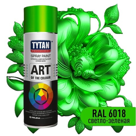 Краска акриловая аэрозольная светло-зеленая RAL6018 TYTAN Professional