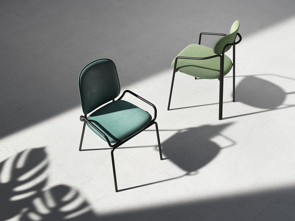 Стул LATITUDE Ror, Round, рогожка, черный/зеленый